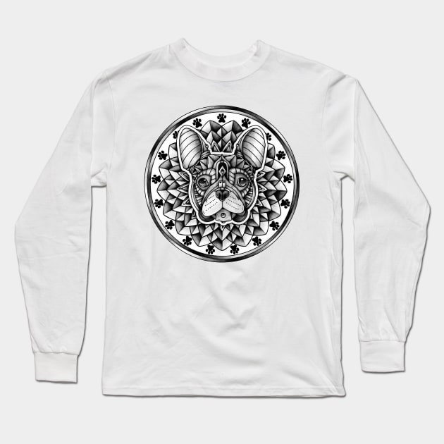 Ornate French Bulldog Long Sleeve T-Shirt by Psydrian